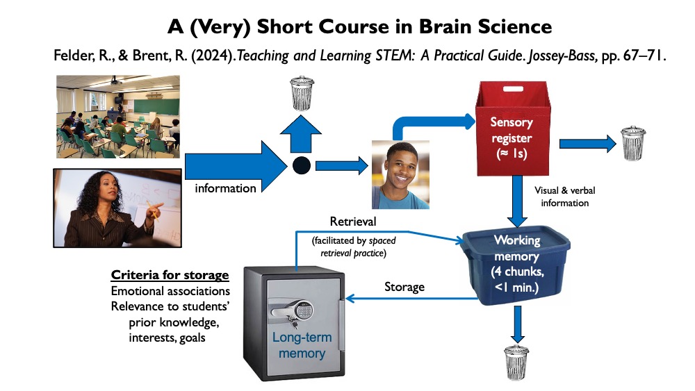 Spaced retrieval practice supports keeping information in the long-term memory.
©️Felder, R., Brent R. Source